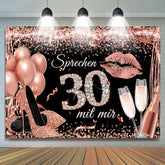 Rose Gold Funkeln Sprechen 30 Zu Mich Geburtstag Hintergrund